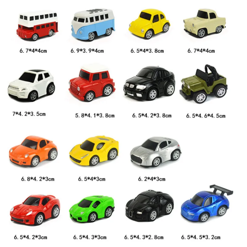 

4pcs/set Simulation Mini Alloy Plastic Car Toy Cartoon Mini Pull Back Sports Car Desktop Decor Collection Gift For Kids Children