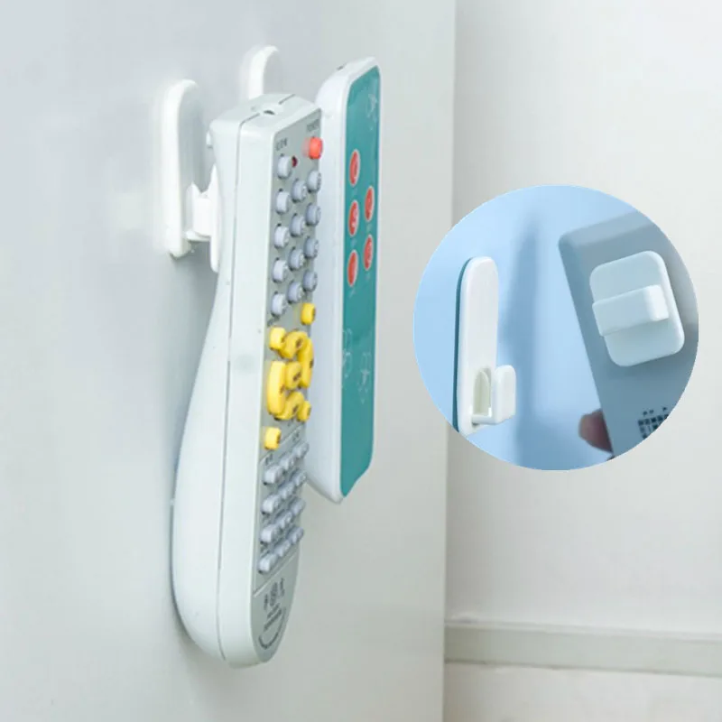 

4Pcs/Set Multi-purpose Hooks Air Conditioner TV Remote Control Key Practical Wall Hook Adhesive Storage Strong Hanger Holder