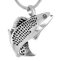 5pcslot stainless steel fish pendants cremation charms memorial ashes urn diy jewelry makings accessories