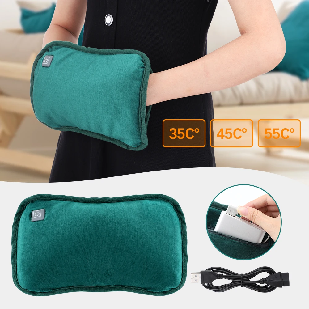 Грелка для рук Электрическая с USB-подогревом, фланелевая теплая сумка с графеновым подогревом, переносной складной чемоданчик для офиса и дома, для зимы