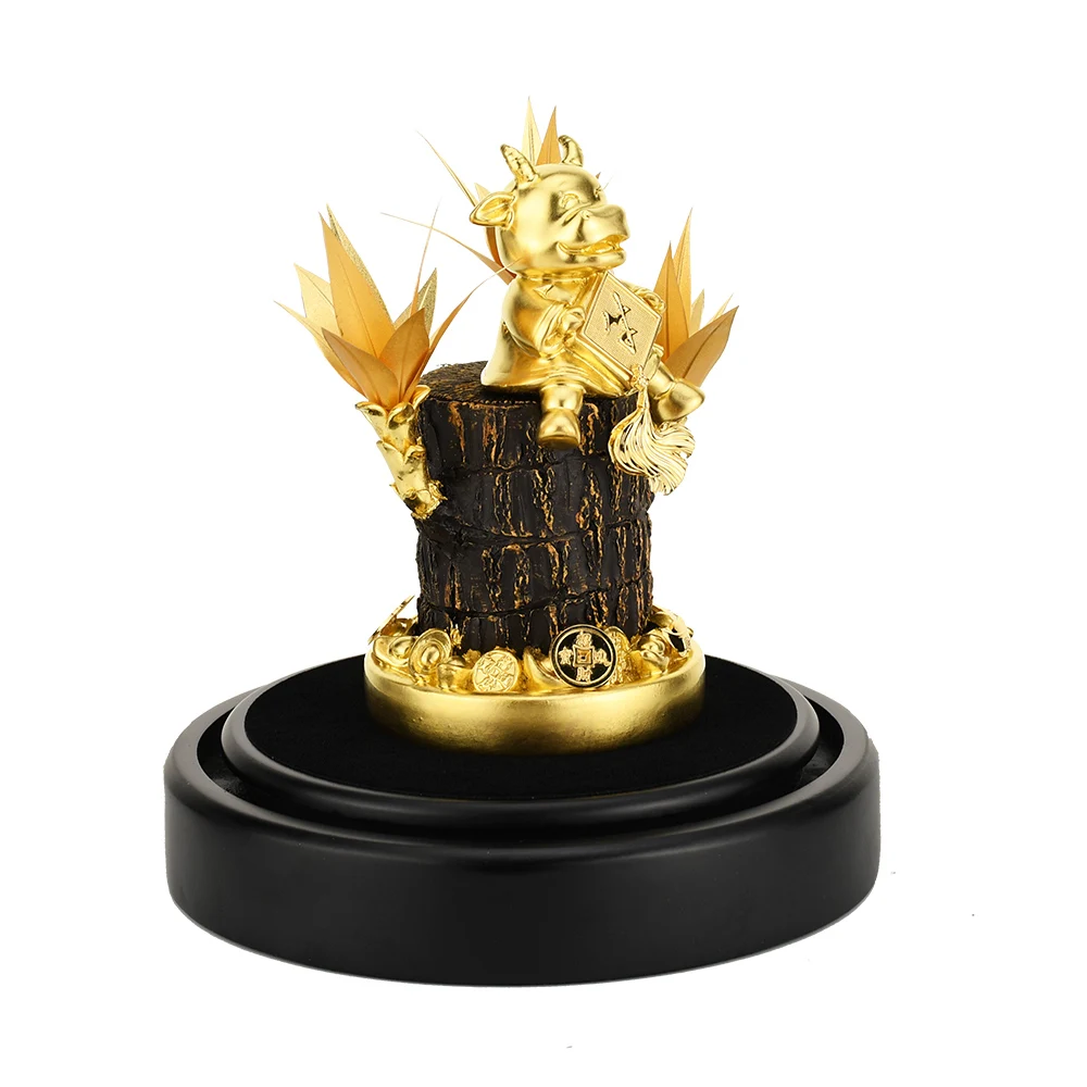 2021 китайская фотография счастливое дерево домашняя статуэтки из золотой фольги