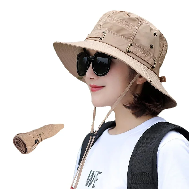 Female Summer Hat Korean Style Fisherman Hat Outdoor Travel Sunshade Hat Sunscreen Hat Leisure Sun Hat Mountaineering Hat Y024