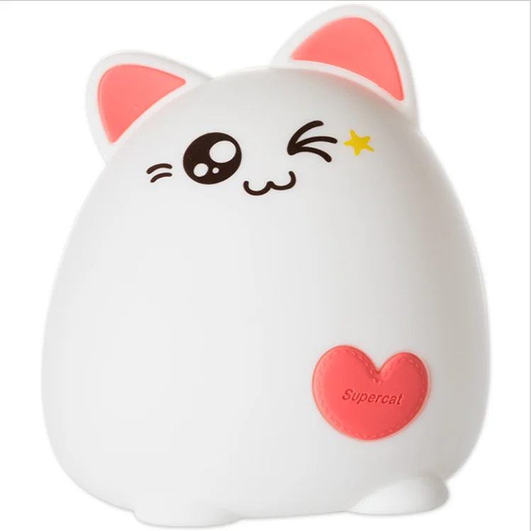 

TT Rabbit Cat Water Drop Silicone Night Lamp Rechargeable Bedroom Bedside Lamp Nursing Plug-in