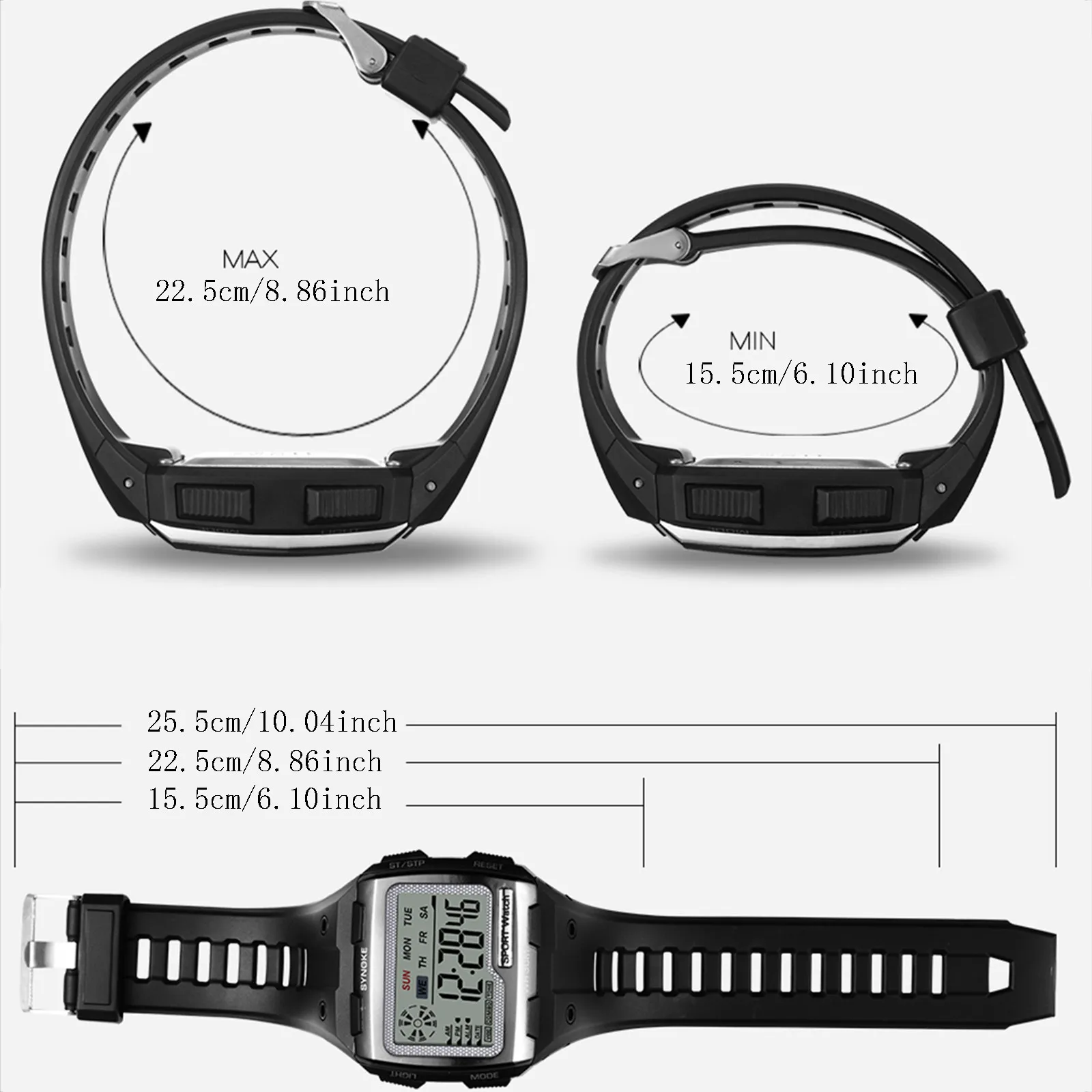 

Square Screen Sports Watch Men's Luminous Waterproof Watches Male Multi-function Electronic Wrist Clock Reloj Hombre homme