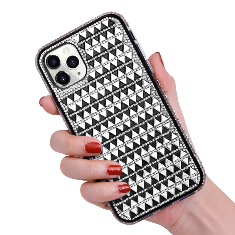 

The new idea applies to the triangle glass bicolor diamond iphonex leather case of Apple mobile phone case, which is 7/8 tide