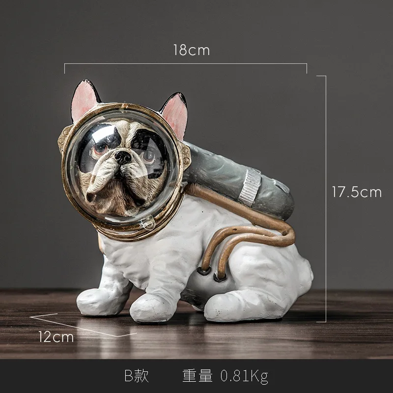 

Creative Astronaut Dog Funny Puppy Miniature Figurines Nordic Home Decor Space Dogs Kawaii Cabochons Room Lucky Dog
