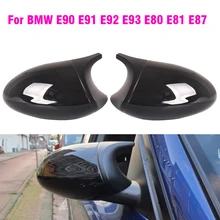 Rearview Mirror Covers for Bmw 1 3 Series E81 E82 E87 E88 E90 E91 E92 116i 118i 120i 320i 328i 330i ABS Carbon Fiber Gloss Black