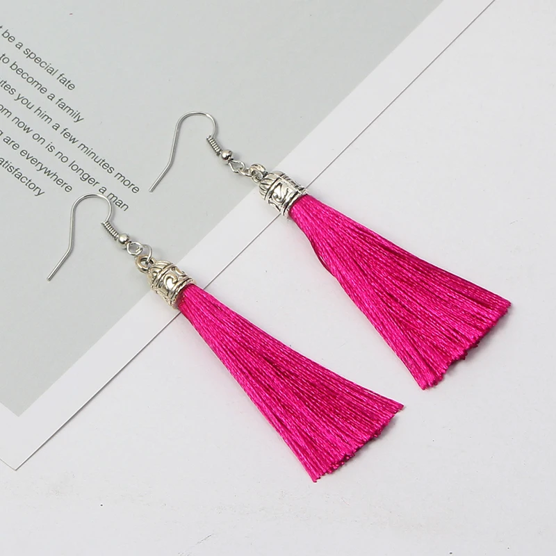 Qtian сережки с кисточками Boho pendientes mujer moda длинные серьги для женщин винтажные Висячие свадебные серьги, ювелирные изделия oorbellen
