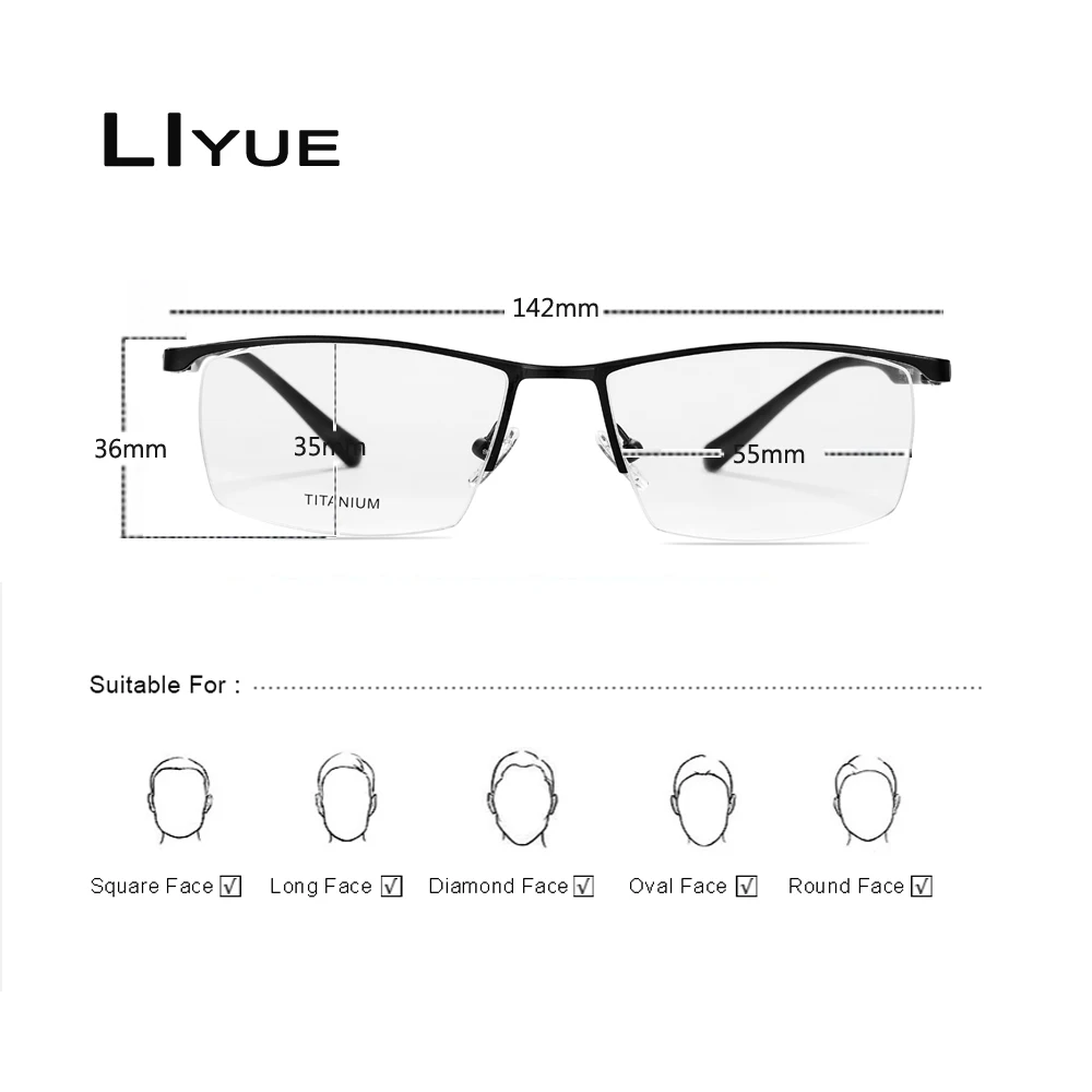 Модные квадратные мужские очки оправа для очков металлические из титанового