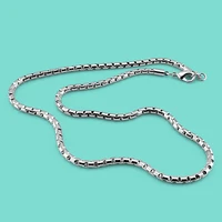 mens 925 sterling silver necklace fashion box chain design mens popular silver jewelry solid silver necklace 5mm51cm chain