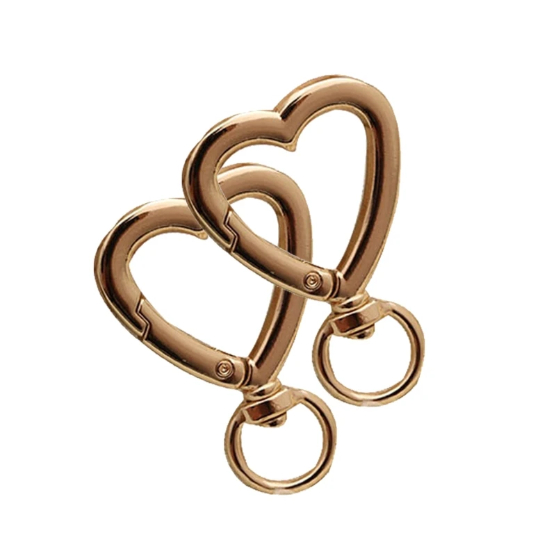 

63HC 2 шт. аксессуары для сумок, застежки для сумок, ручка в форме сердца, металлический поворотный карабин