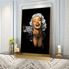 Портрет Мэрилин Монро, Картина на холсте, настенные художественные плакаты, фотообои для гостиной, домашний настенный пистолет