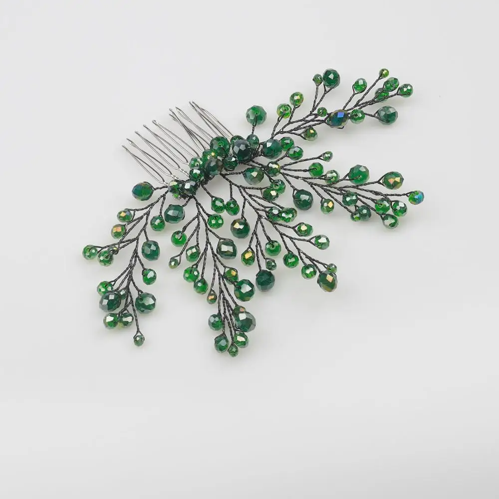 Свадебная расческа для волос черного и синего цвета головной убор невесты