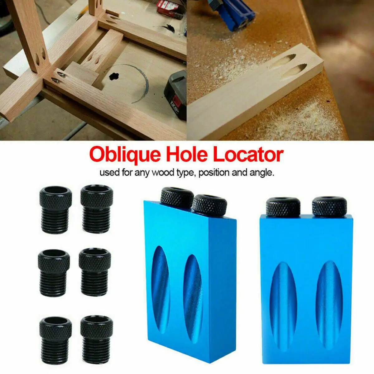 

Woodworking Oblique Hole Locator Drill Bits Drilling Tool Pocket Hole Jig Kit 15 Degree Angle Drill Guide Set Hole Puncher 36PCS
