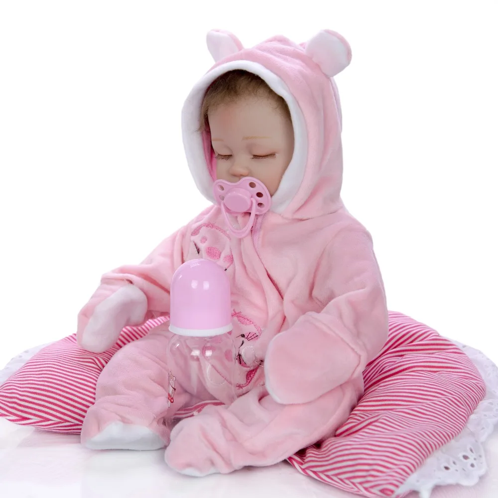 Реалистичная 17 дюймов игрушка Reborn Baby Doll 43 см мягкий силиконовый bebe reborn realista Menina