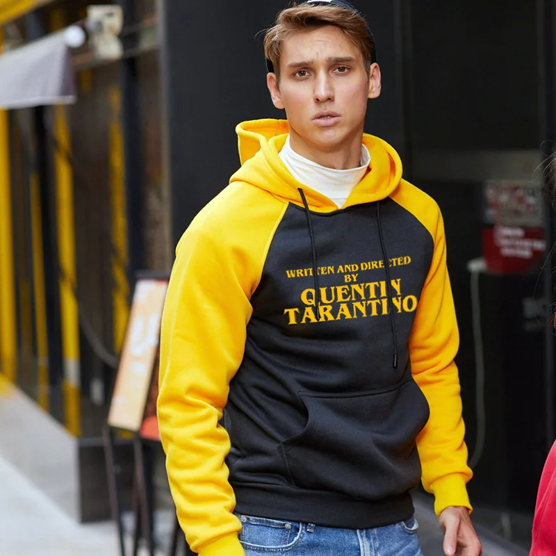

Толстовка с капюшоном для мужчин и женщин, худи, написано и написано Квентином Тарантино, желтого цвета