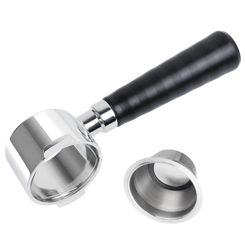 

51mm Stainless Steel Coffee Bottomless Tamper Coffeeware Basket for Espresso Moffee Machine for Coffee Accessories,Black