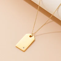 square pendant necklace for women fashion customizable stainless steel jewelry anniversary gift