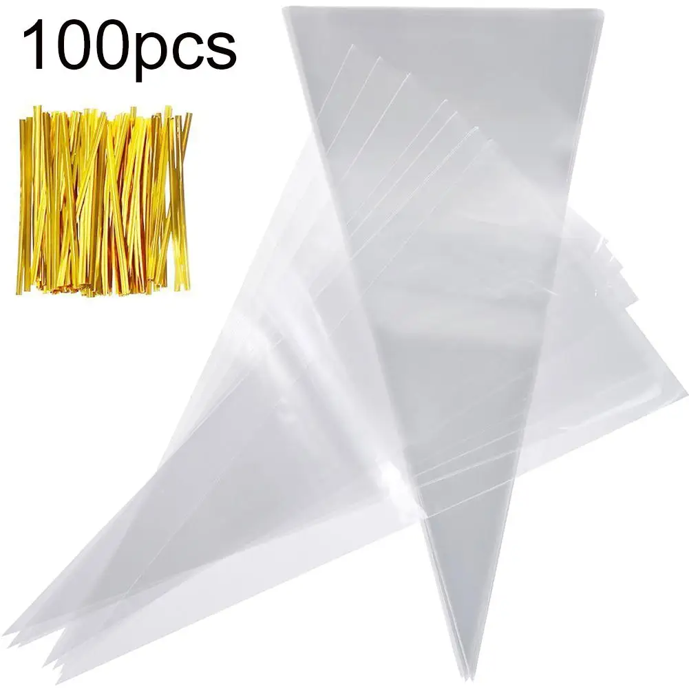 100 шт прозрачная целлофановая упаковочная Сумочка для конфет сумки коробки