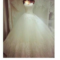 hot sale beadssequinsappliques romantic wedding gowns strapless ball gown bridal dresses 2016