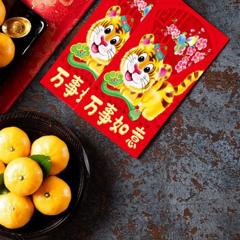 

Convenient Red Pocket Eye-catching Portable Propitious Decorative Lucky Money Bag Envelope Lucky Money Envelope 12Pcs