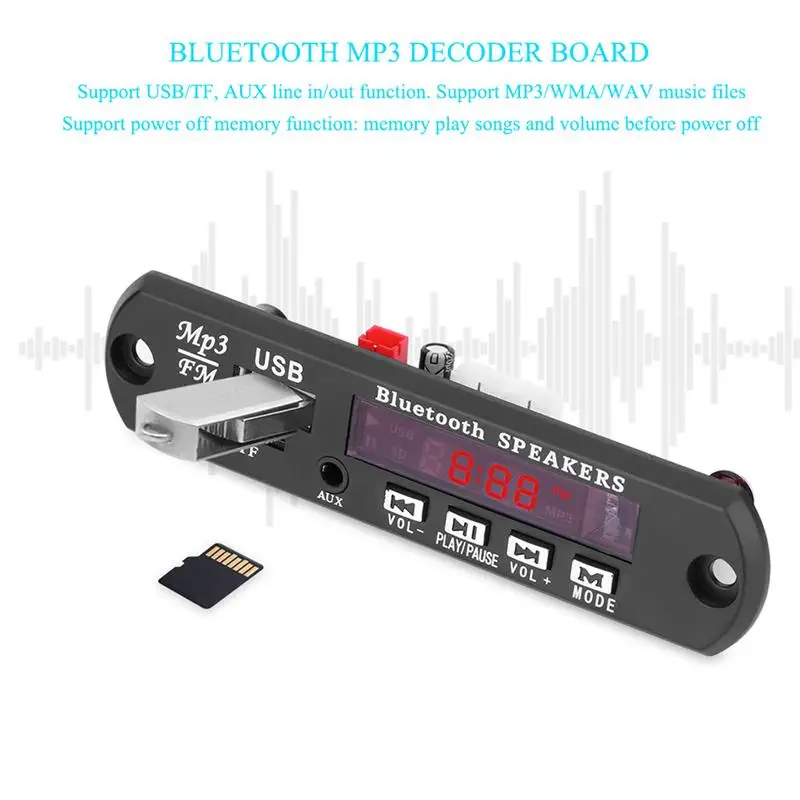 Автомобильный беспроводной Bluetooth MP3 WMA декодер плата аудио модуль USB TF радио