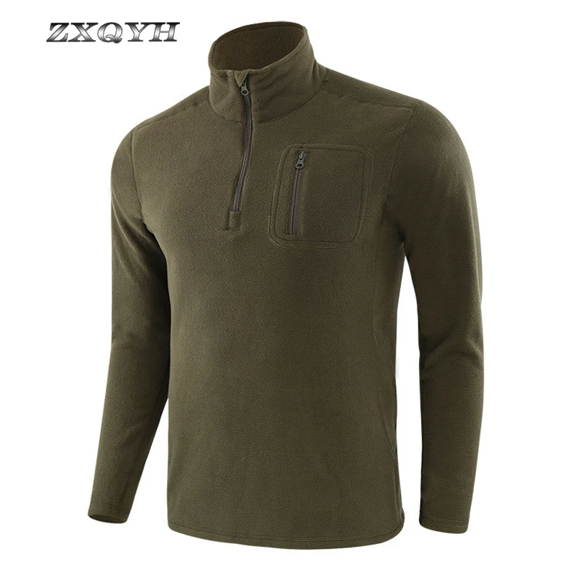 Зимние флисовые Футболки с длинным рукавом теплые футболки подкладкой для пеших