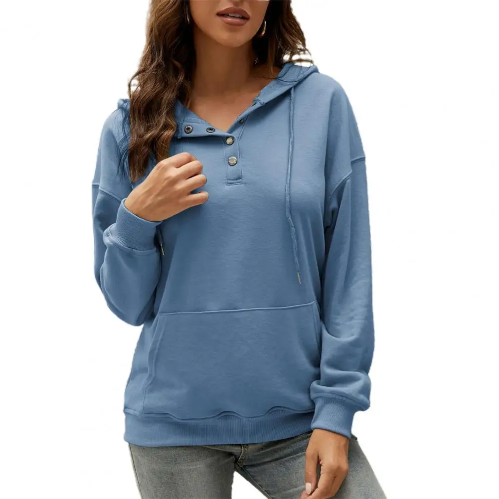 

Autumn Oversized Hoodie sweatshirts Solid Color Drawstring Pullover V Neck Lady Fall Harajuku Sweatshirt Tops for Daily Wear