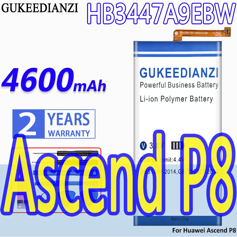 

High Capacity GUKEEDIANZI Battery HB3447A9EBW 4600mAh For Huawei Ascend P8