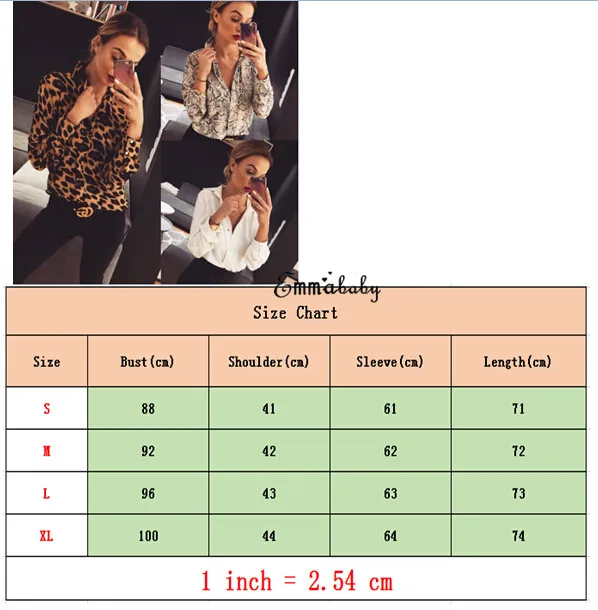 

Autumn Spring Women Casual Leopard Print Long Sleeve Button Deep V-Neck Shirt Blouse Tops Office Lady Fashion Wear