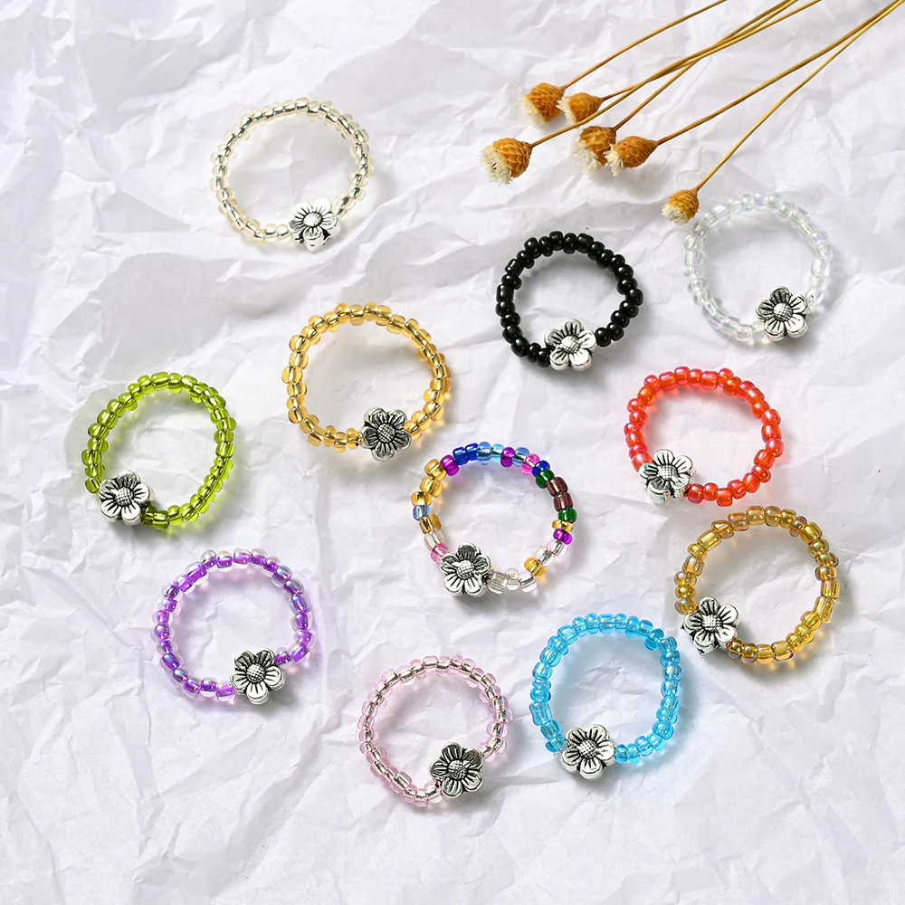 Кольца с цветком Bobemia летнее красочное кольцо маленькой бабочкой для женщин