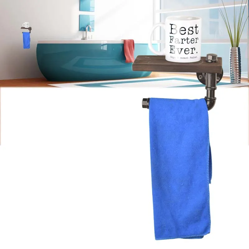 Деревенские полки для ванной в стиле индастриал ретро железный держатель