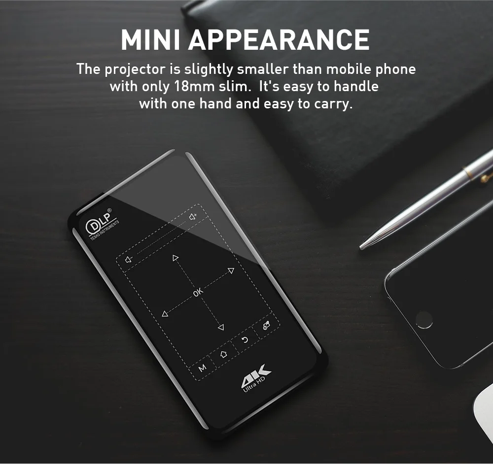Мультимедийный проектор Vivicine P09 Android 9 0 поддержка 4K Wi-Fi Miracast Airplay с аккумулятором |