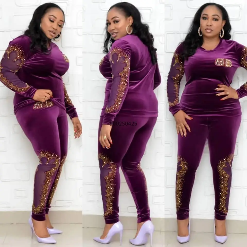 Бархатные комплекты из 2 предметов новинка 2021 модная Дашики базин с принтом