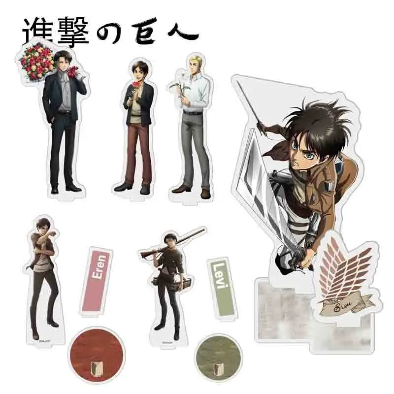 

2021 Anime Attack On Titan Eren Levi Rivaille Acrylic Stand Figure Desktop Decoration Collection Model Toy Cosplay Doll
