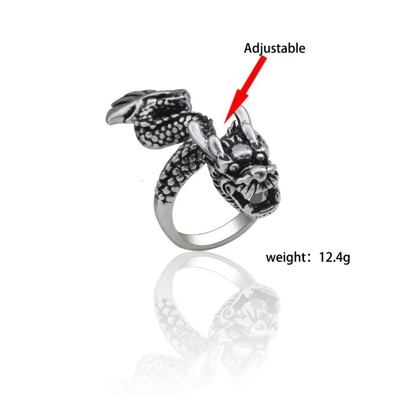 Нео готическое кольцо с драконом для мужчин и мальчиков титановое из нержавеющей