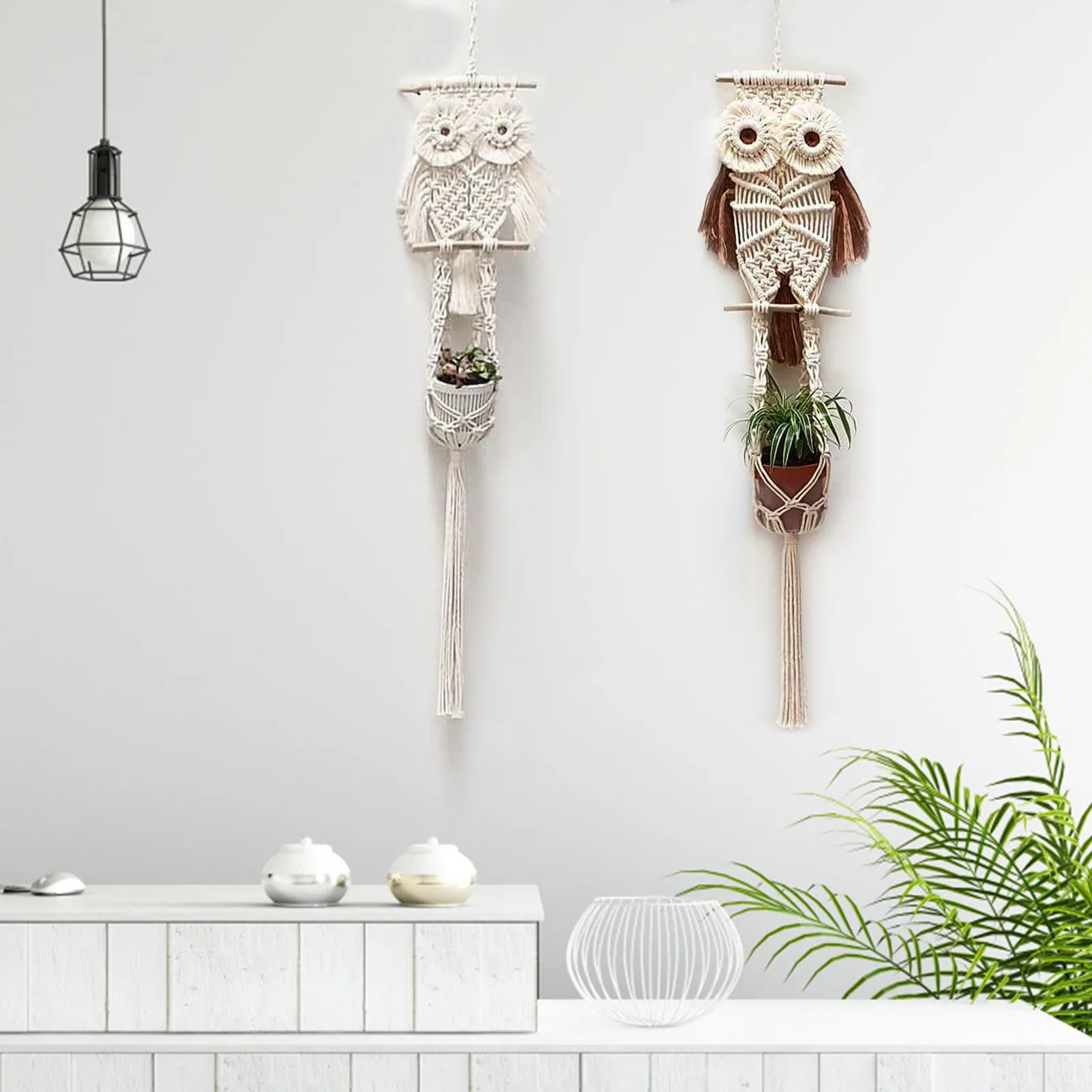 

Owls Macrame Handmade Woven Wall Hanging Dreamcatchers Bohemian Tapestry Wall Art Decor For Apartment Dorm Room Well-suited