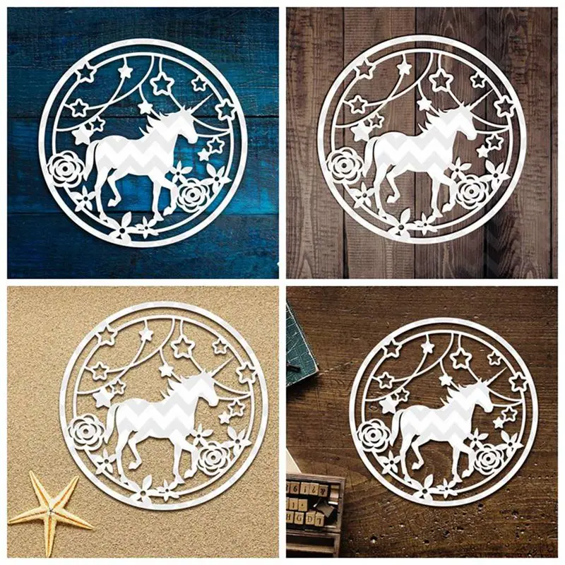 Единорог высечки для DIY скрапбукинга декоративные бумажные карты полый конь