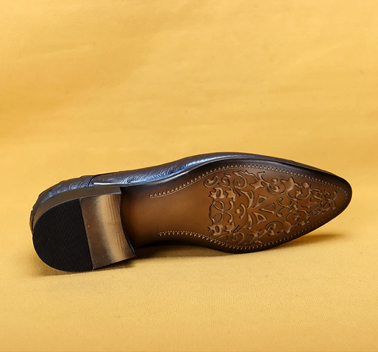 

Lacing Genuine Leather Formal Shoes For Men Wedding Business Brogue Oxford Shoe Black And Brown Pointed Toe Brand Dress Shoe