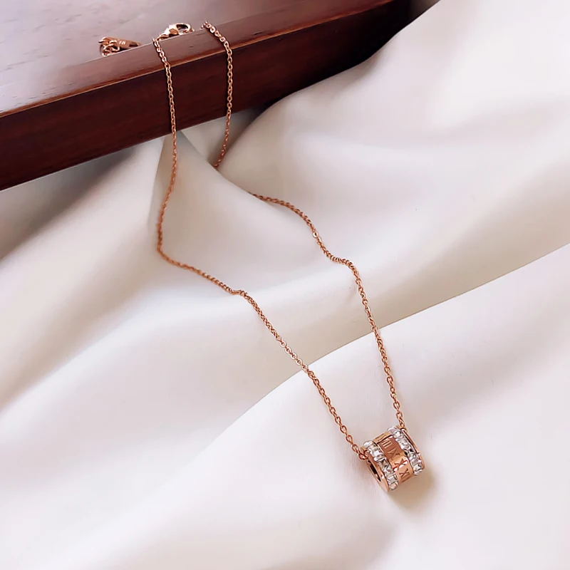 Роскошный известный бренд ювелирное изделие розовое золото из нержавеющей стали