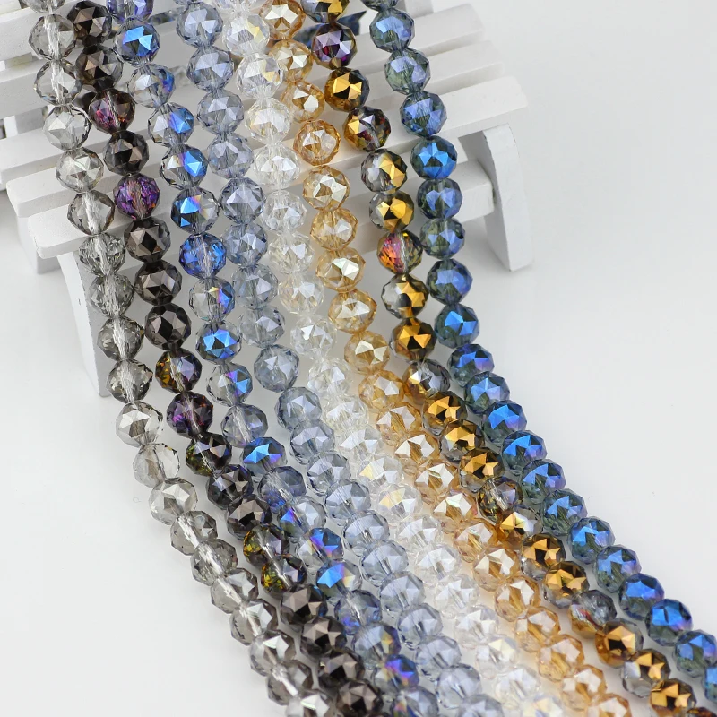 Австрийские бусины всех цветов круглые стеклянные хрустальные с перфорацией