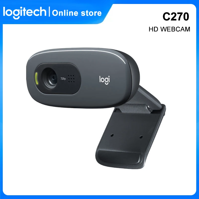 

Logitech C270 IPTV HD Webcam 720P Web Camera With Built-in Microphone Computer USB Web Camera for PC Laptop Youtube Video