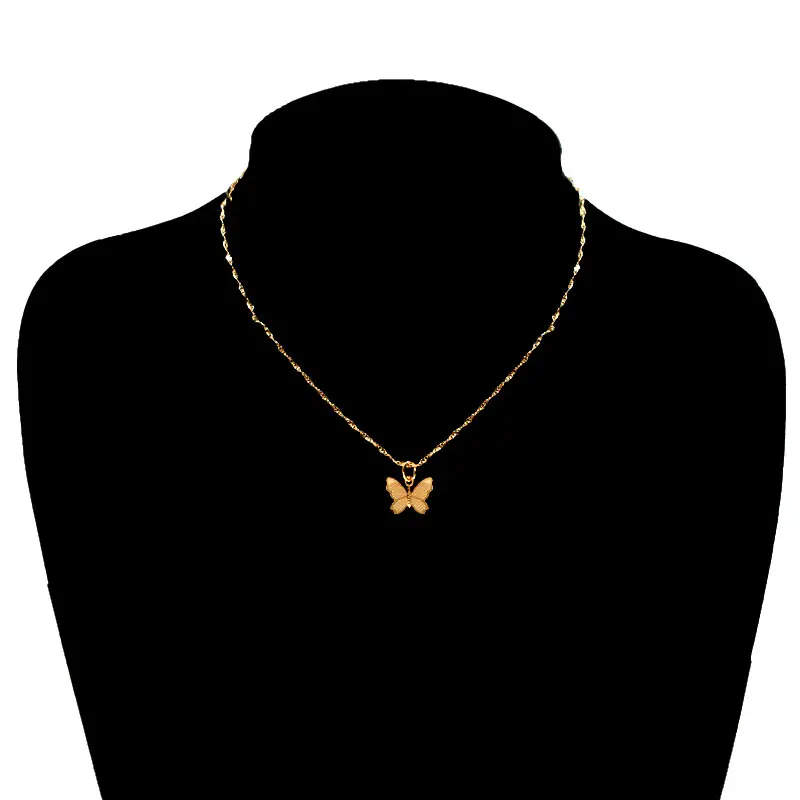 JJFOUCS новая мода подвеска бабочка ожерелье женское золотого и серебряного цвета