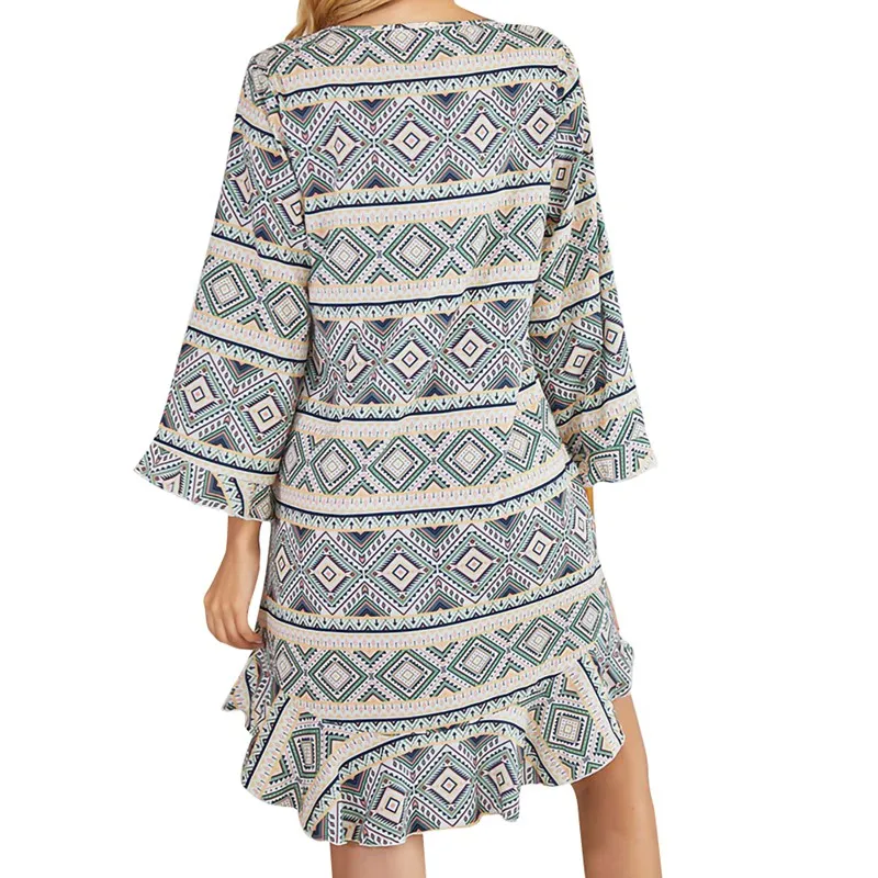 

Night Dress Women Ladies' Nightdress sexy Long Sleeve V-neck Sexy Print Nightgown Nightgown Casual Nightgown Printed Home Wear