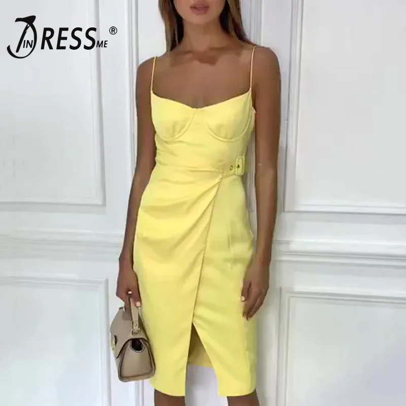 Женское платье на бретельках INDRESSME облегающее без рукавов с открытой спиной