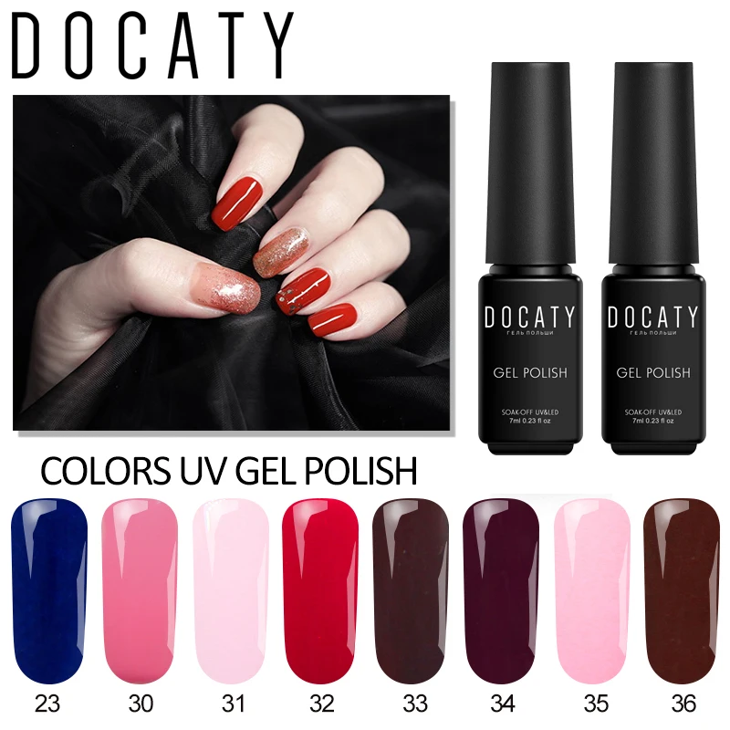 Docaty 7 мл рисунки на ногтях 24 Цвета Lucky красочная УФ гель Лаки био Гели Soak Off