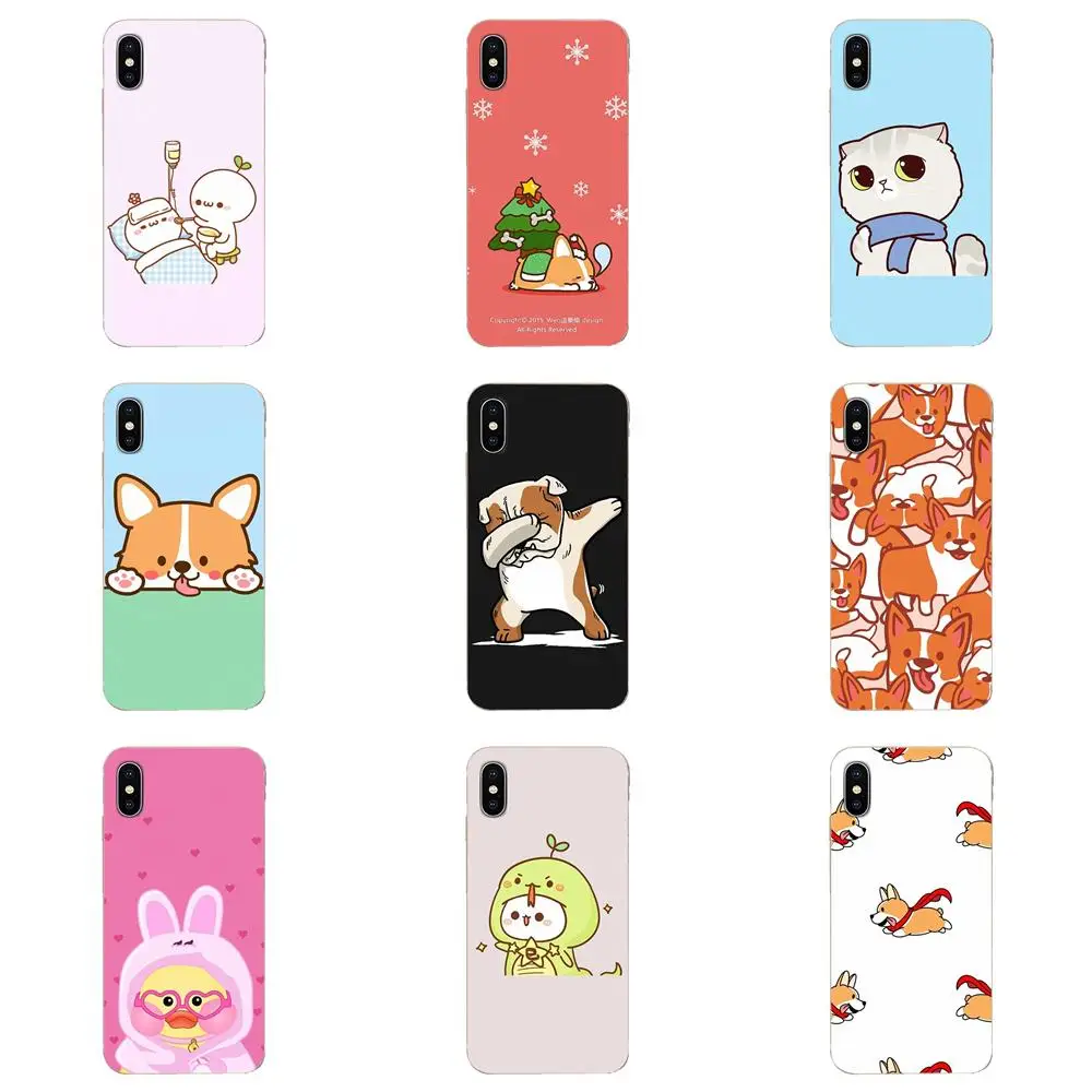 Для Apple iPhone 4 4S 5 5C 5S SE 6 6S 7 8 11 Plus Pro X XS Max XR Soft Luxury Corgis Pups Kids Design Dog | Мобильные телефоны и