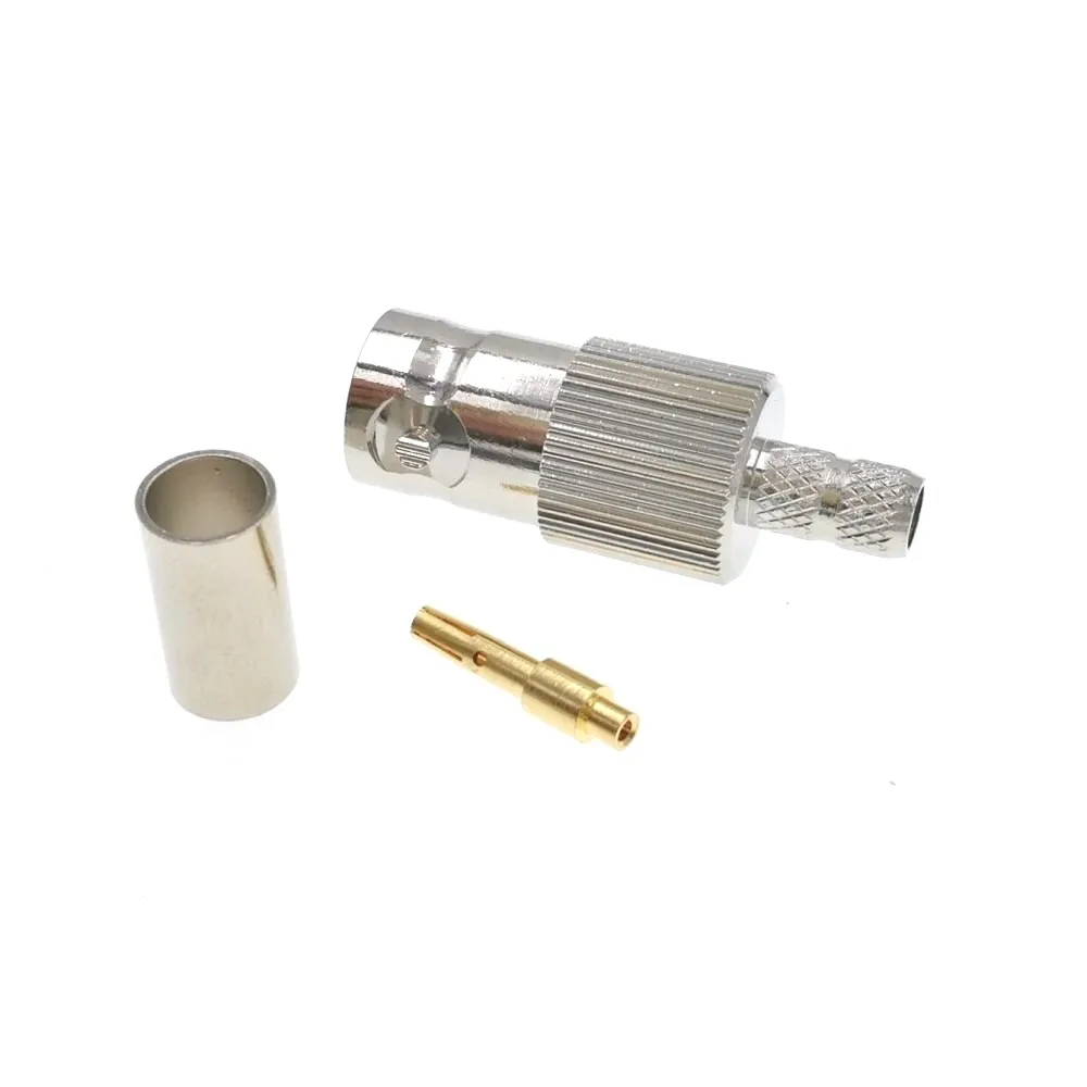 100 шт. BNC разъем обжимной для RG58 RG142 LMR195 RG400 кабель RF разъем|plug connector|l connectorplug female |