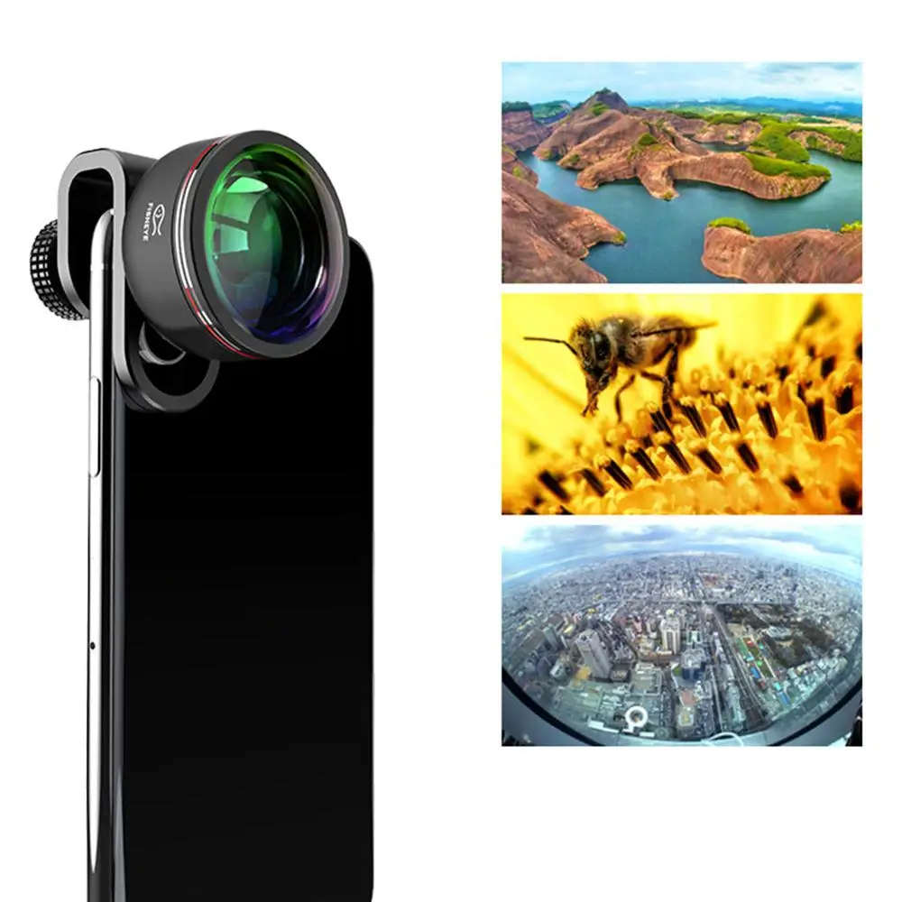 Мобильный Камера объектив Kit 0.6HD Широкий формат Full экран рыбий глаз 10xMacro