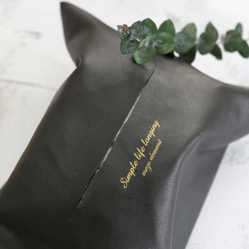 

Fashion Ins PU Leather Tissue Bag Living Room Home Creative Tissue Box JJJRY1139